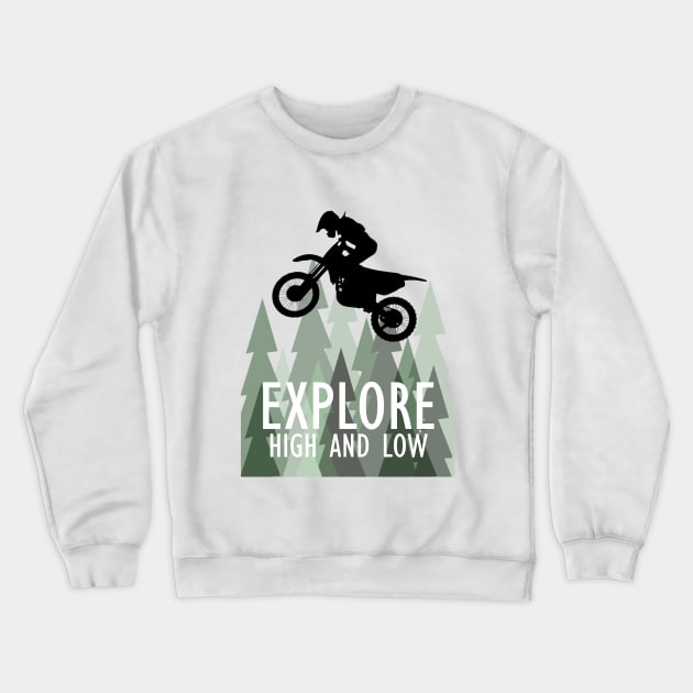 Mountain bike exploring high and low Crewneck Sweatshirt by aktiveaddict